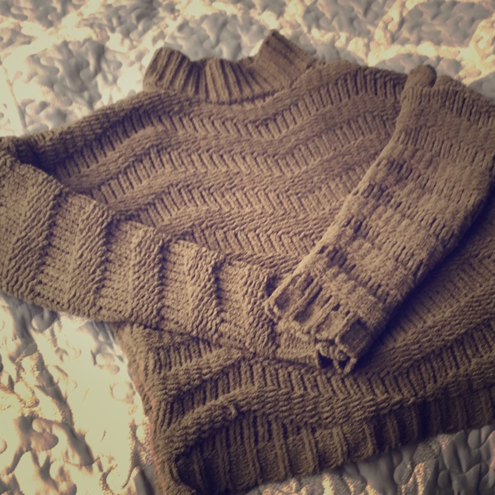 Textured green sweater